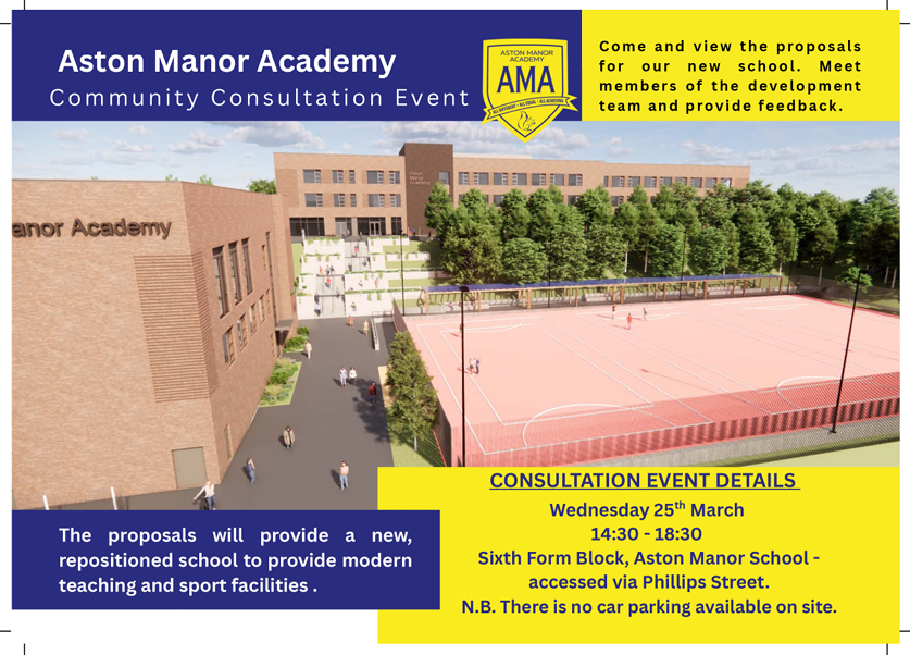Aston Manor Academy New Build Consultation Flyer